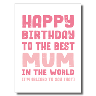 Best Mum In The World Card
